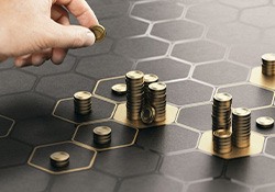 Coins arranged on hexagonal grid