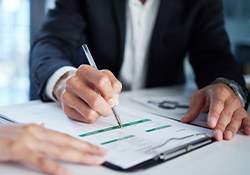 People go over paperwork