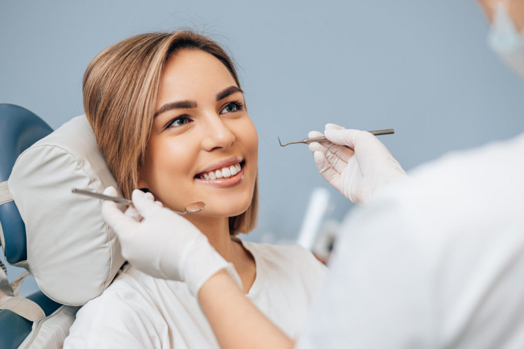 patient at dental checkup in Harrisonburg