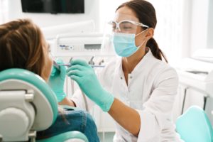 a patient receiving cosmetic dental work